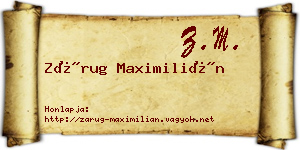 Zárug Maximilián névjegykártya